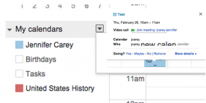 GHO Link in Calendars