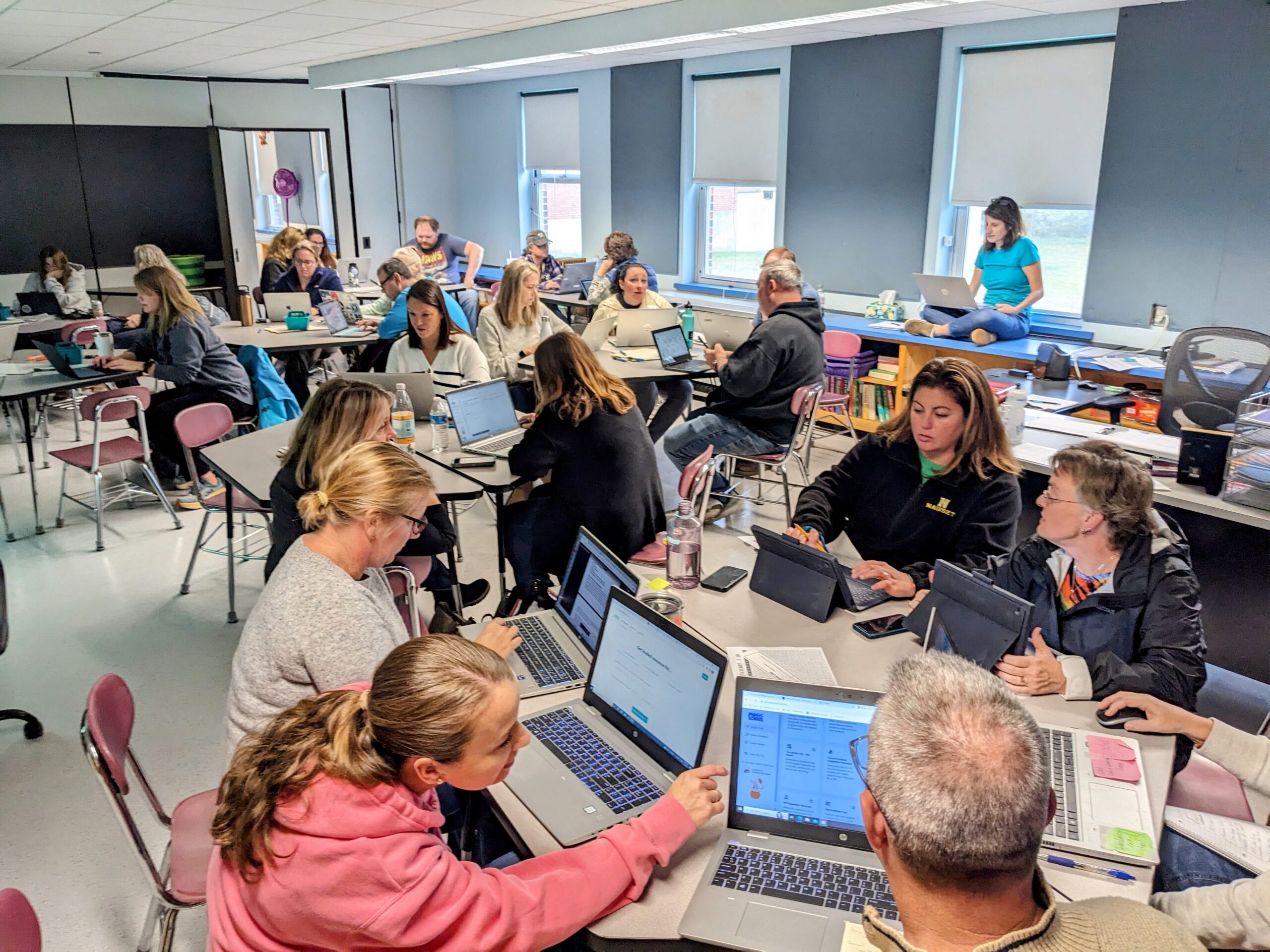 Teachers working together at an EdTechTeacher Workshop